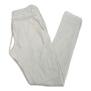 Venti6 White Drawstring Cotton Jogger Pants | Size S